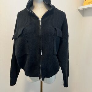 Princess Polly Black Ribbed Sweater